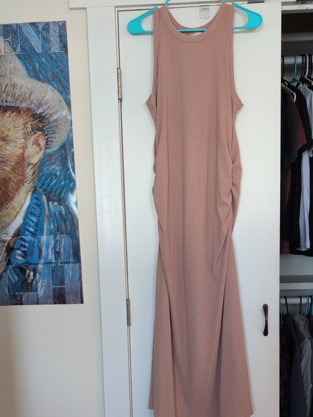 a new day Ribbed Maxi Dress in Mauve Taupe